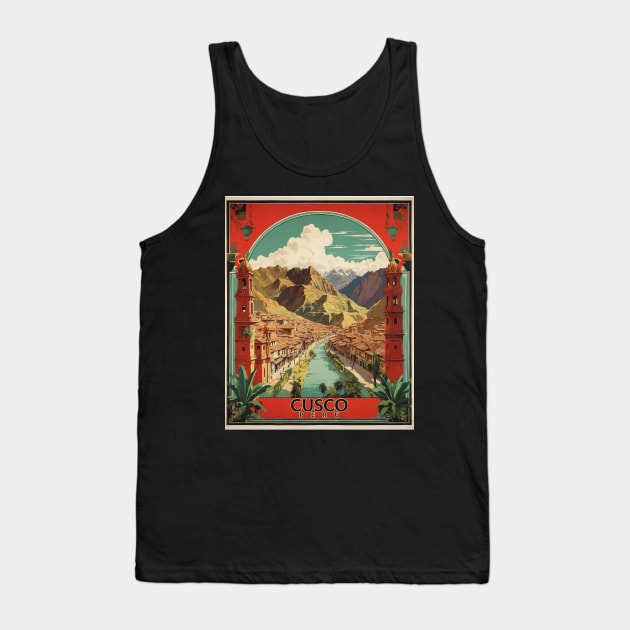 Cusco Peru Tourism Vintage Poster 2 Tank Top by TravelersGems